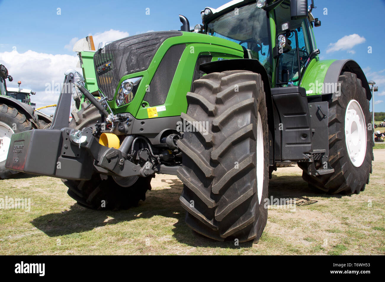 Large green tractor Stock Photo