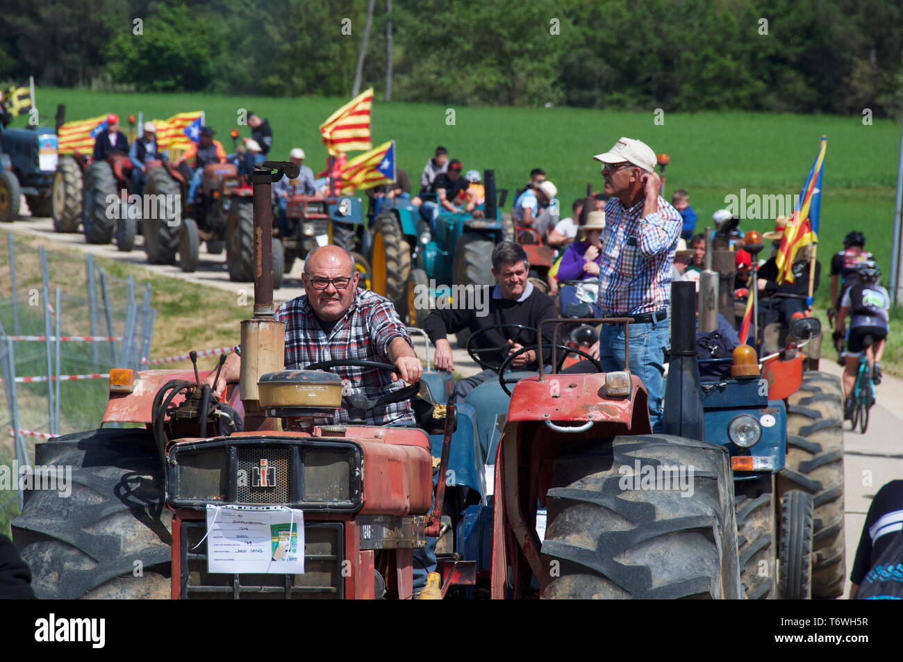 tractor procession at country fair Catalunya Stock Photo