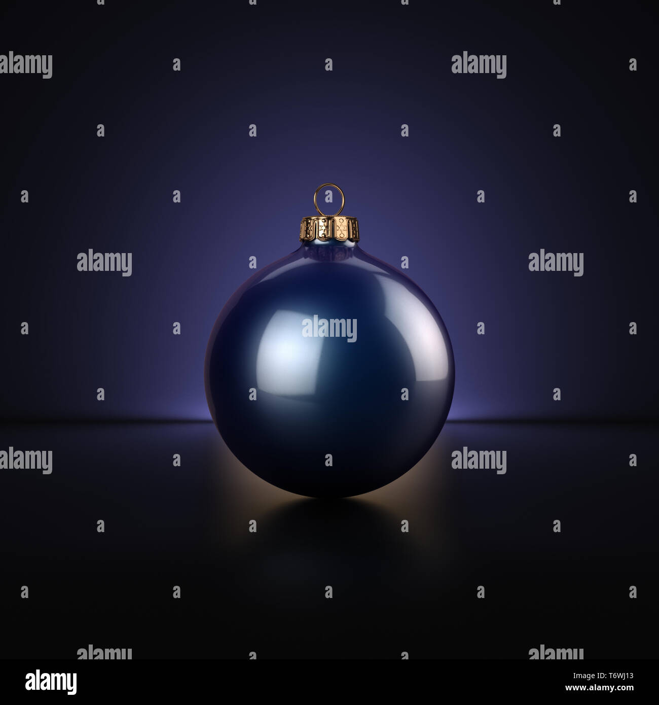 3D Rendering Dark Blue Christmas Ball Stock Photo Alamy