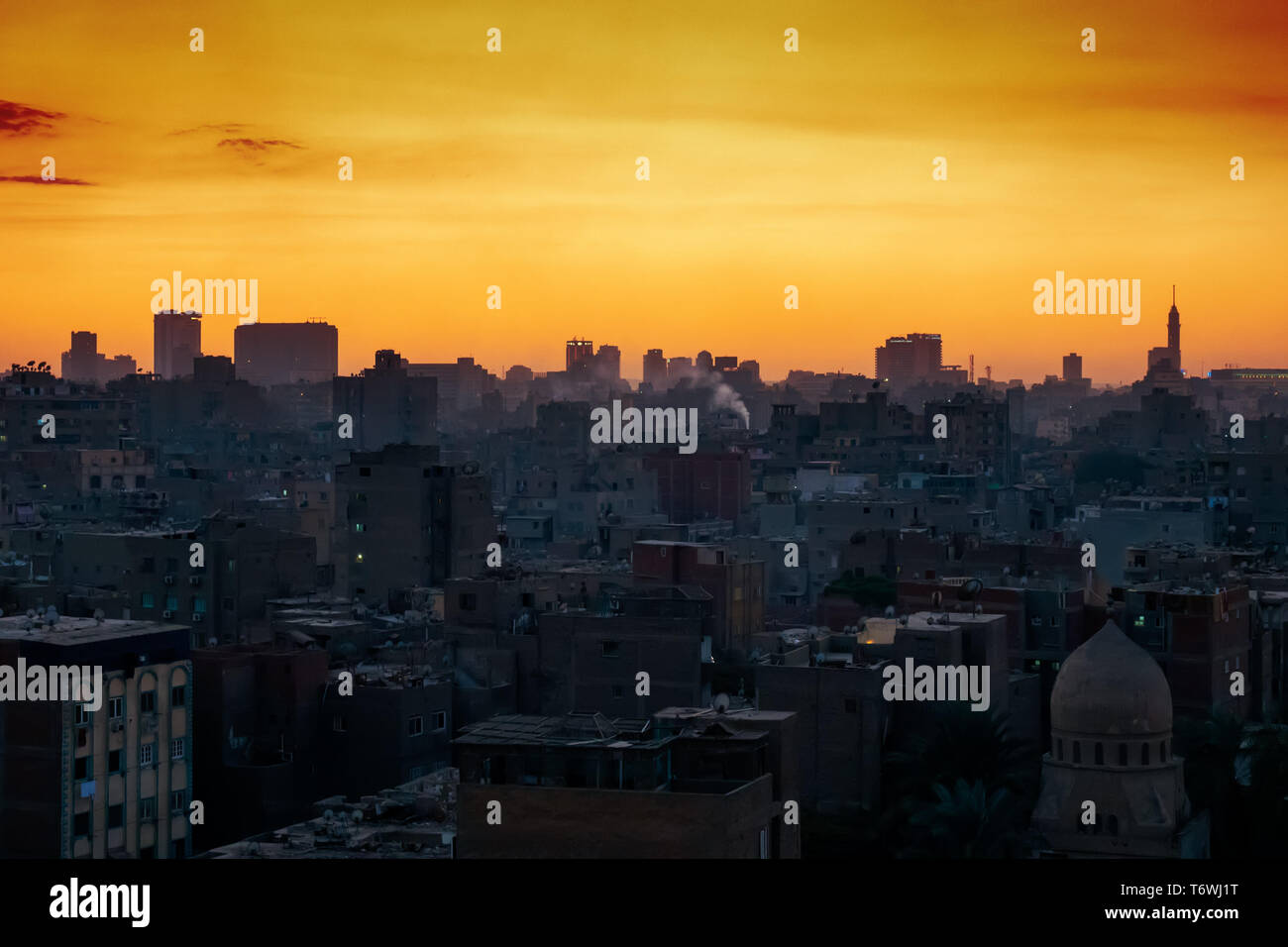Cairo city Egypt with sunset sky Stock Photo Alamy