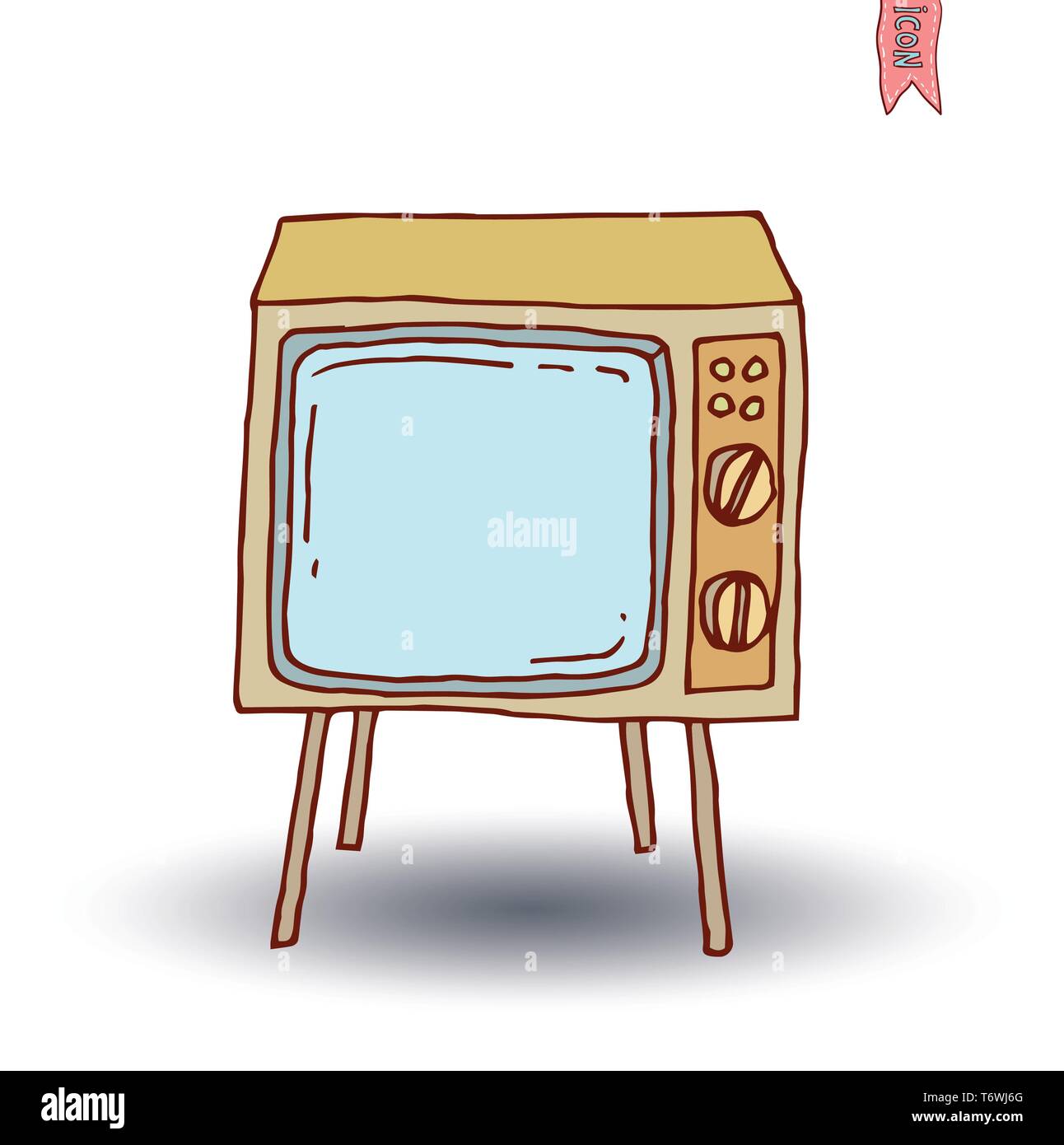 Televisions, vintage  and modern, vector illustration Stock Vector