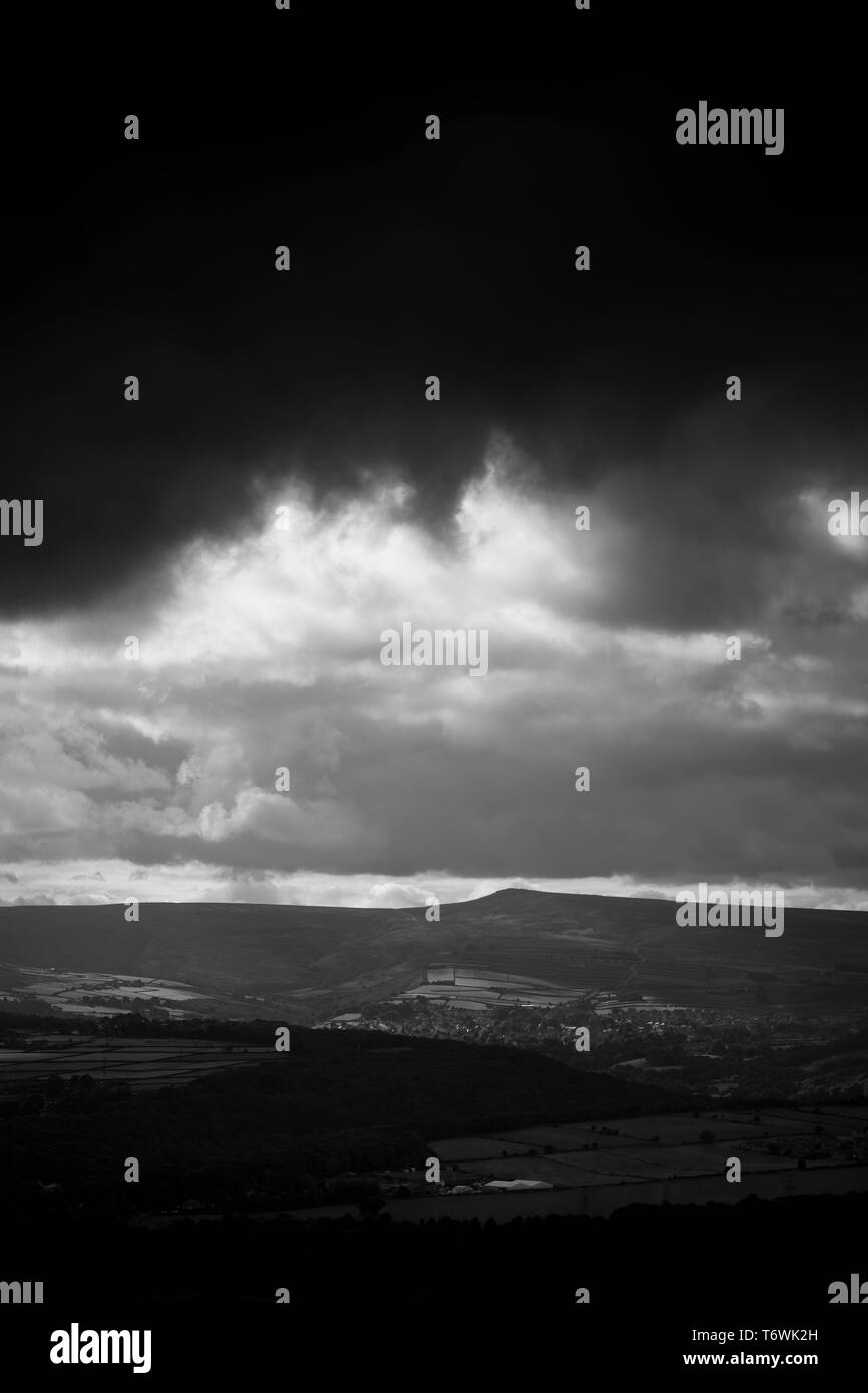 Huddersfield, West Yorkshire, UK, October 2013, a view of Huddersfield and the surrounding area from Castle Hill Stock Photo