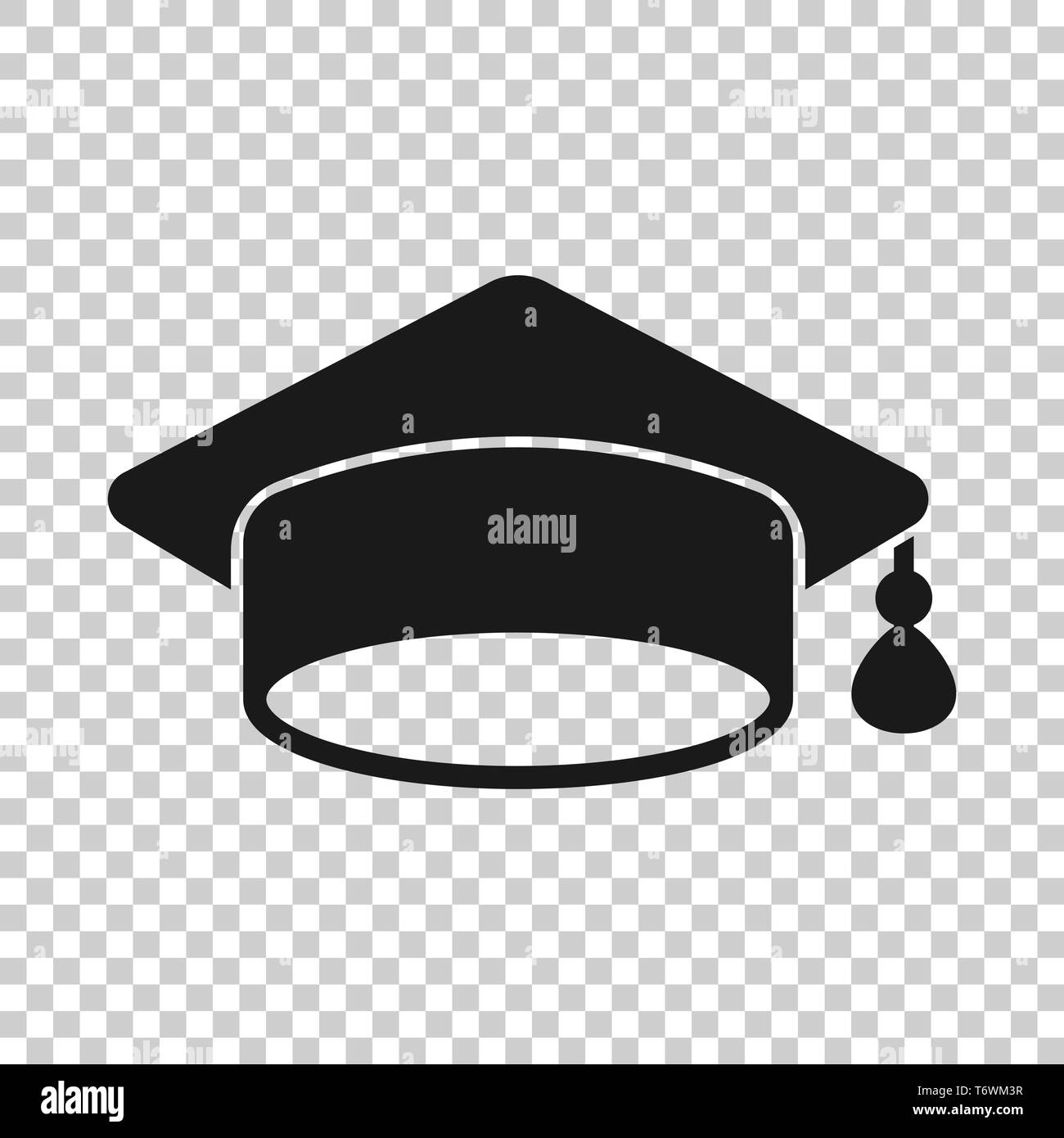 Graduation Cap Icon In Transparent Style Education Hat Vector