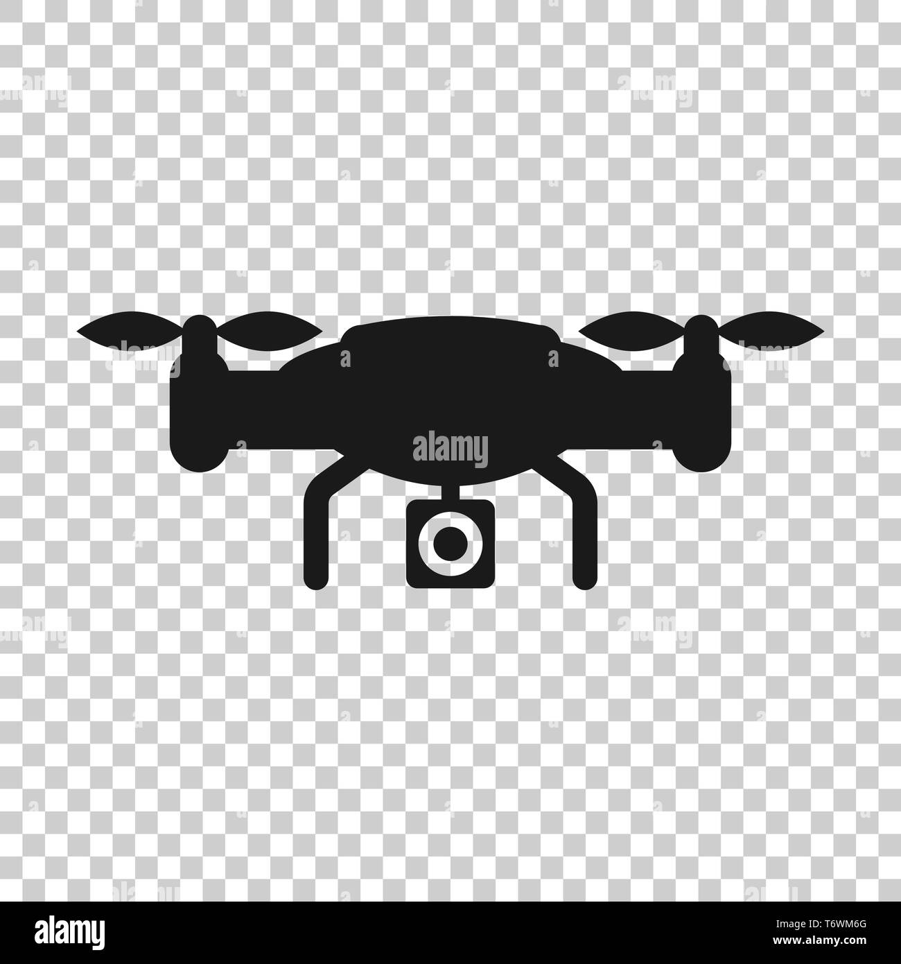 Drone quadrocopter icon in transparent style. Quadcopter camera vector ...