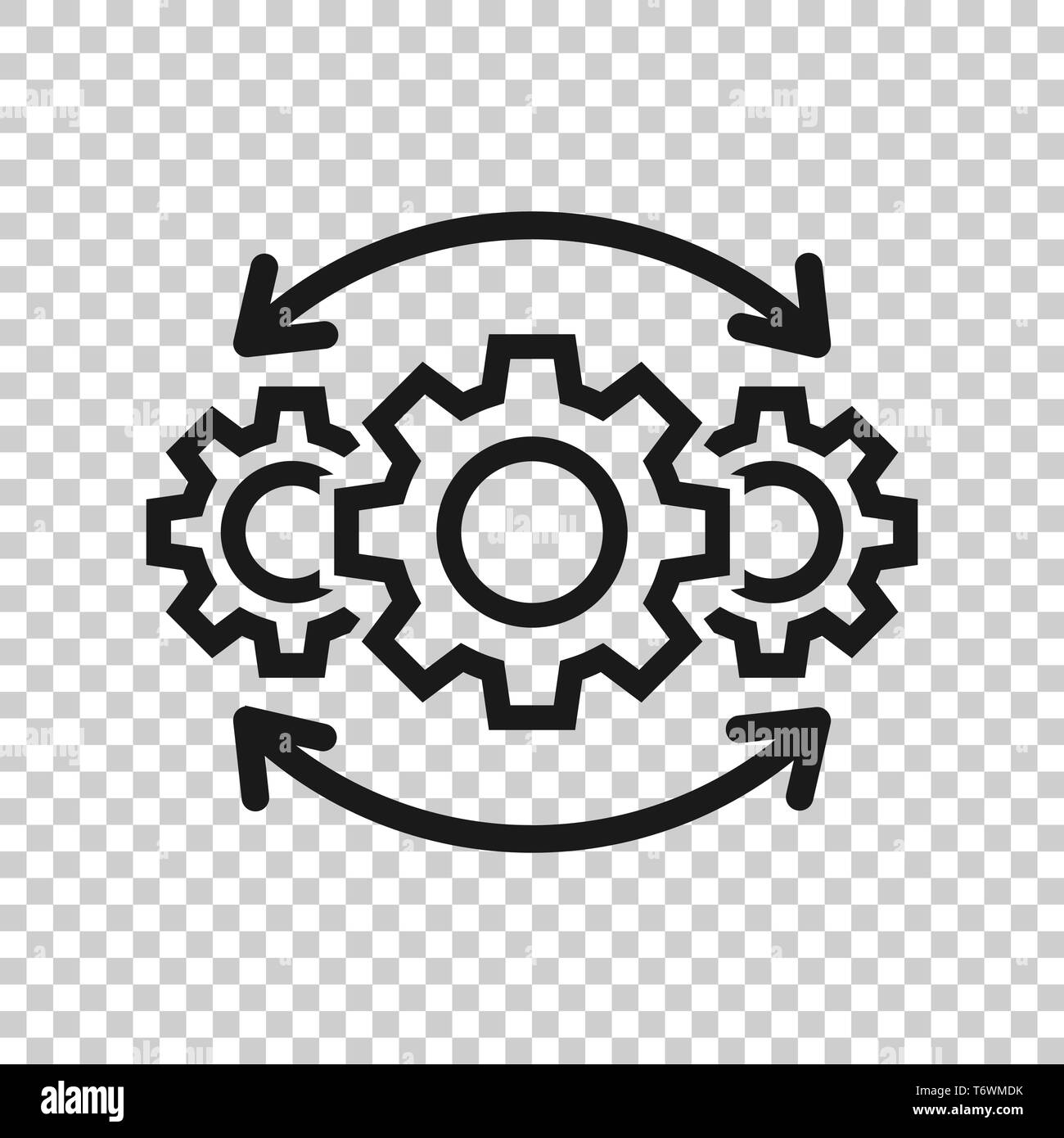 Operation project icon in transparent style. Gear process vector ...