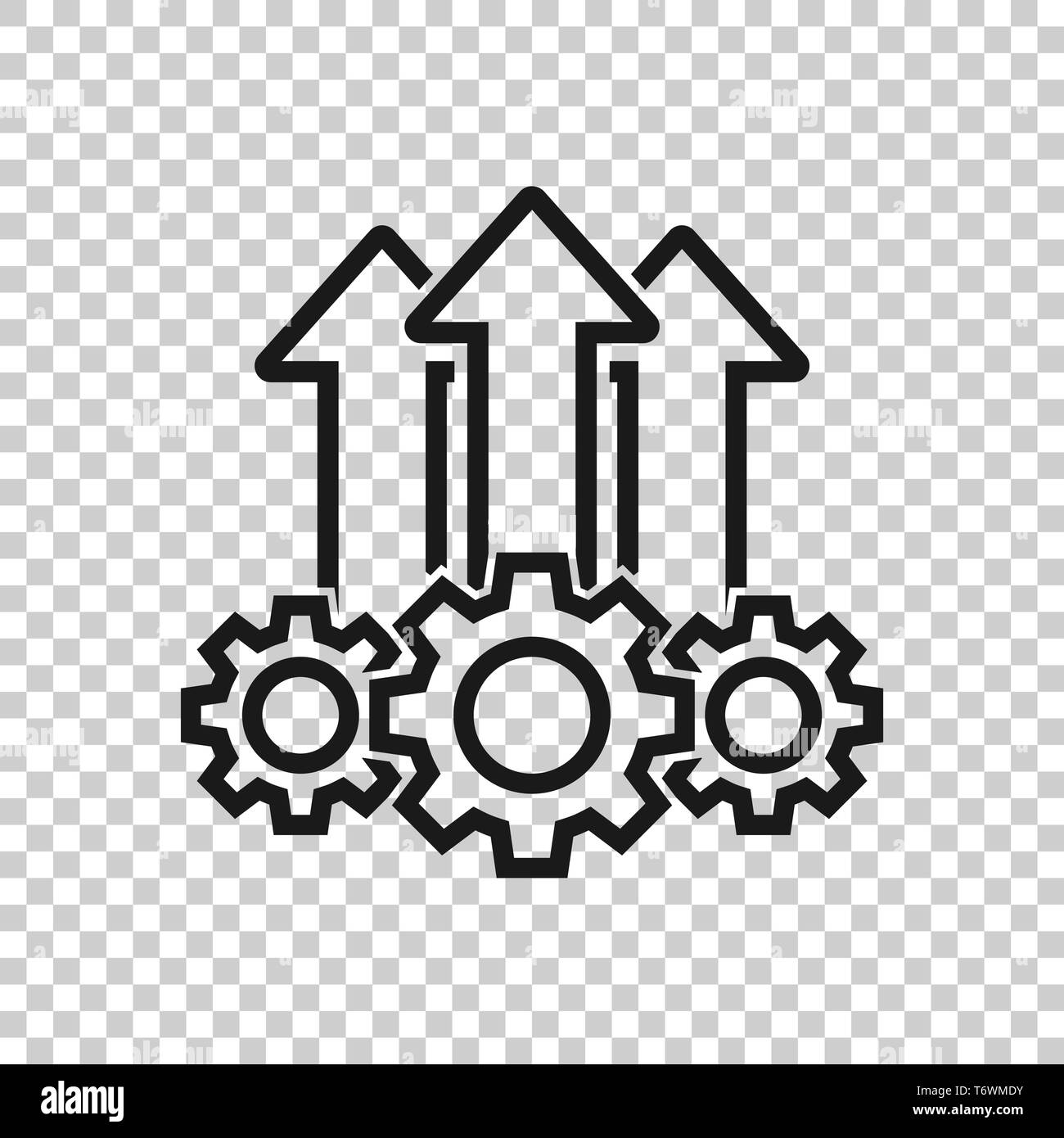 Operation project icon in transparent style. Gear process vector ...