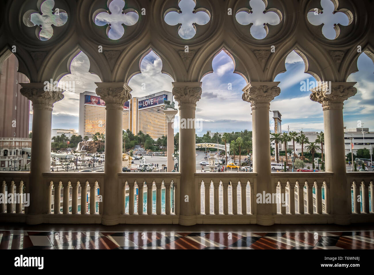 Fancy luxurious lobby balcony at las vegas Stock Photo Alamy
