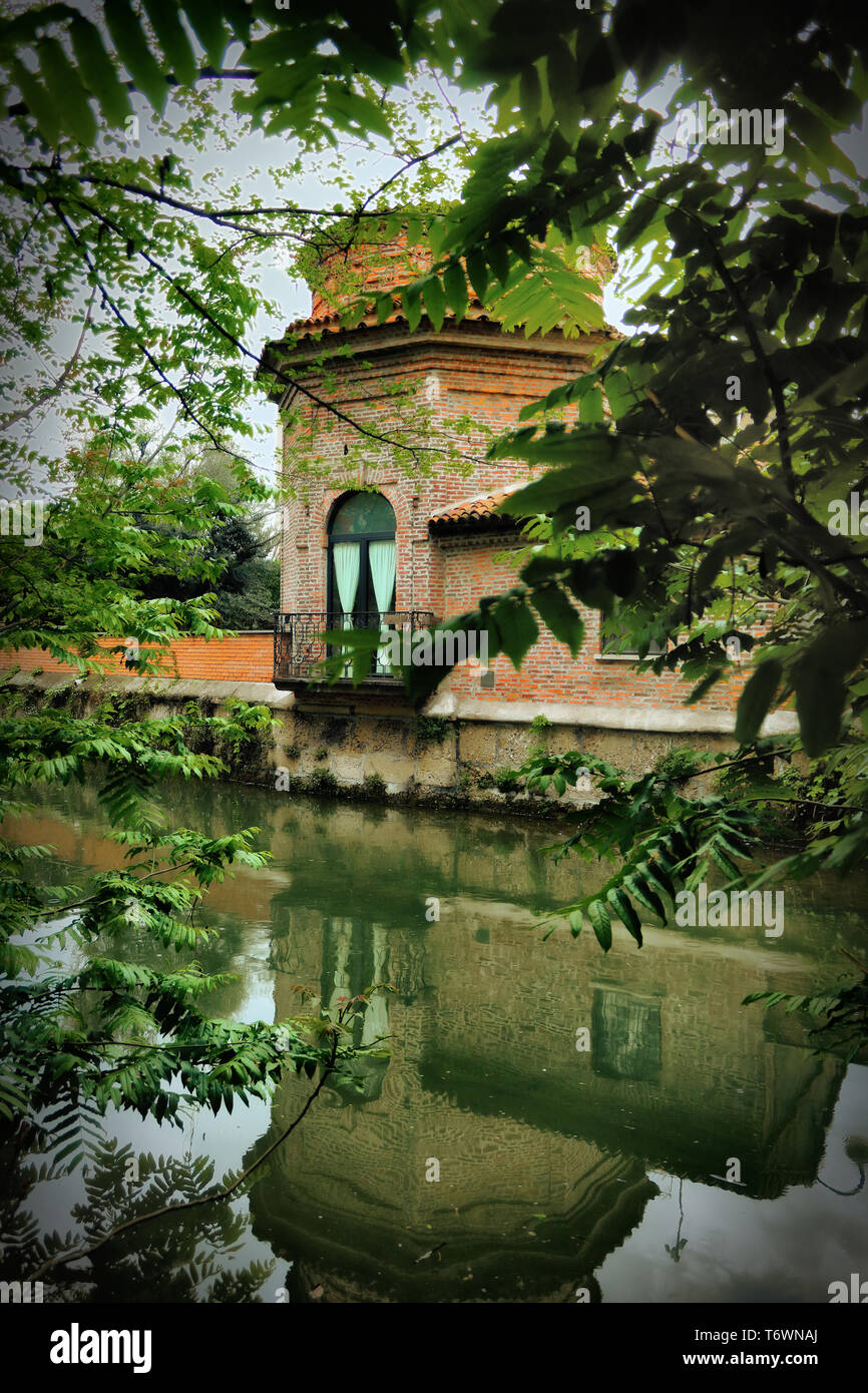 old house above water. small house in the city Stock Photo - Alamy