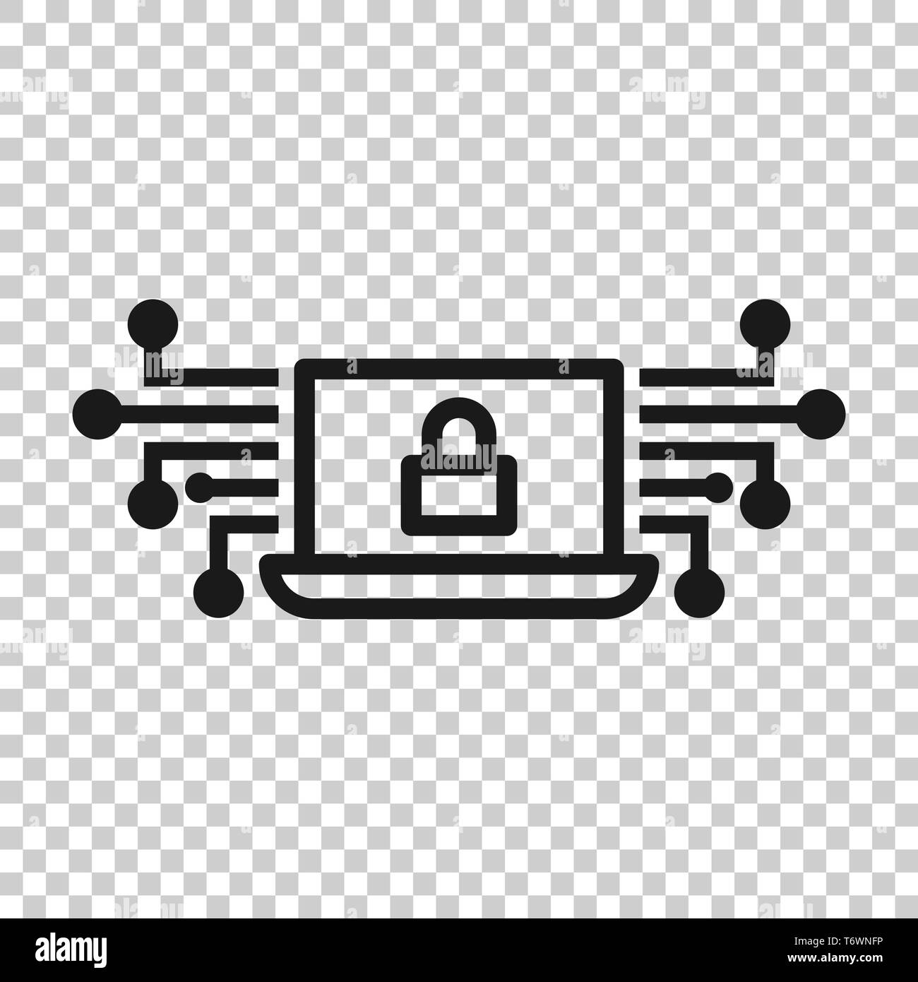 Cyber security icon in transparent style. Padlock locked vector ...