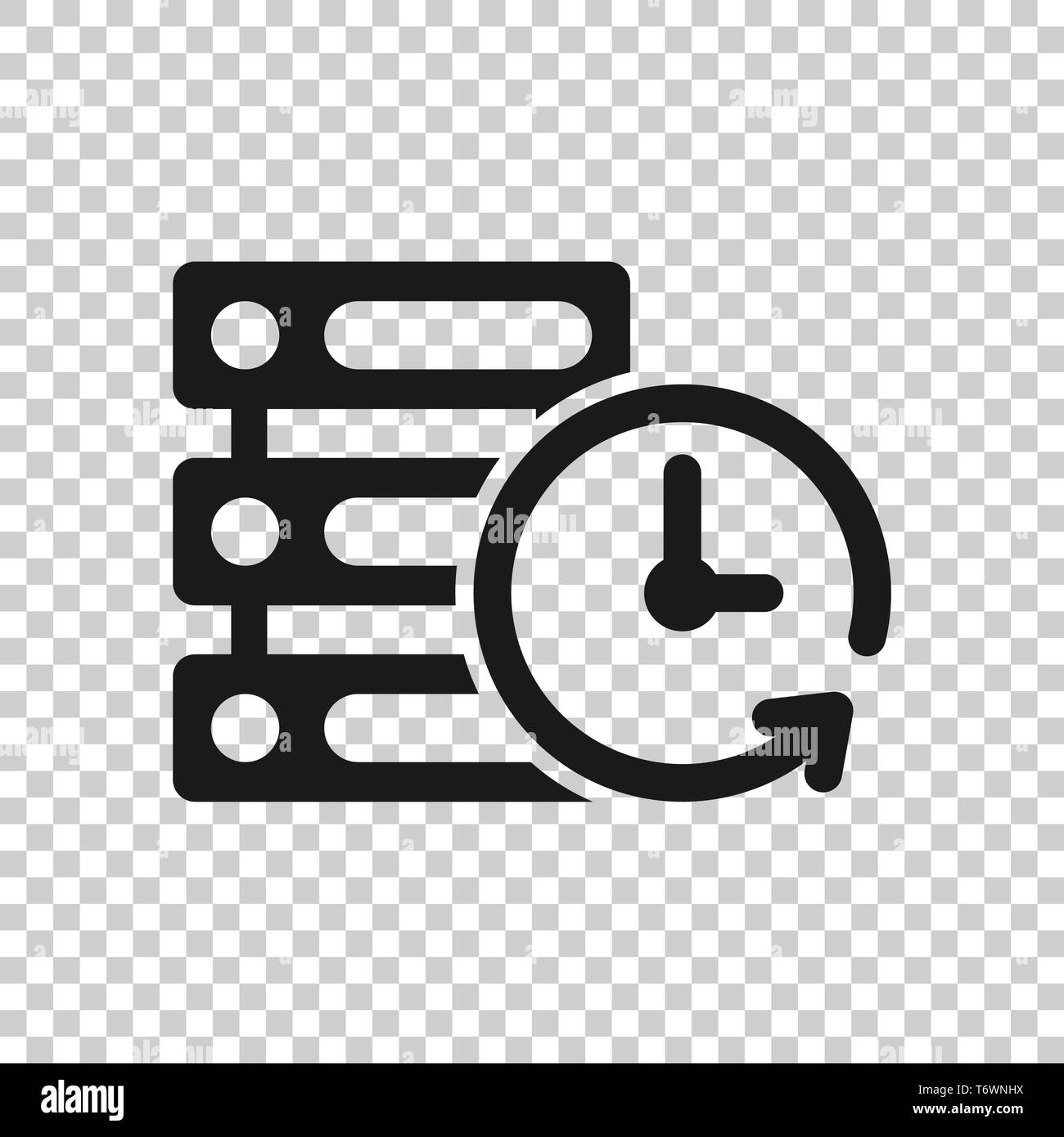 Data center icon in transparent style. Clock vector illustration on ...