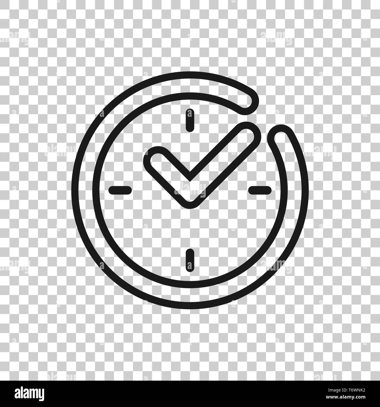Real time icon in transparent style. Clock vector illustration on isolated background. Watch business concept. Stock Vector