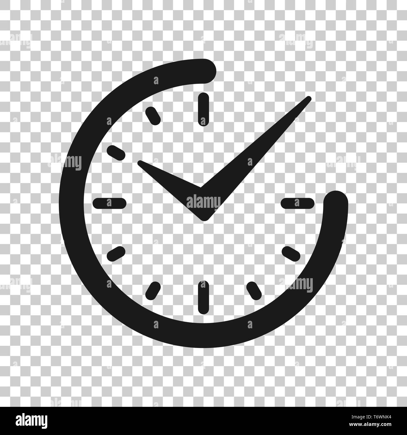 Real time icon in transparent style. Clock vector illustration on isolated background. Watch business concept. Stock Vector