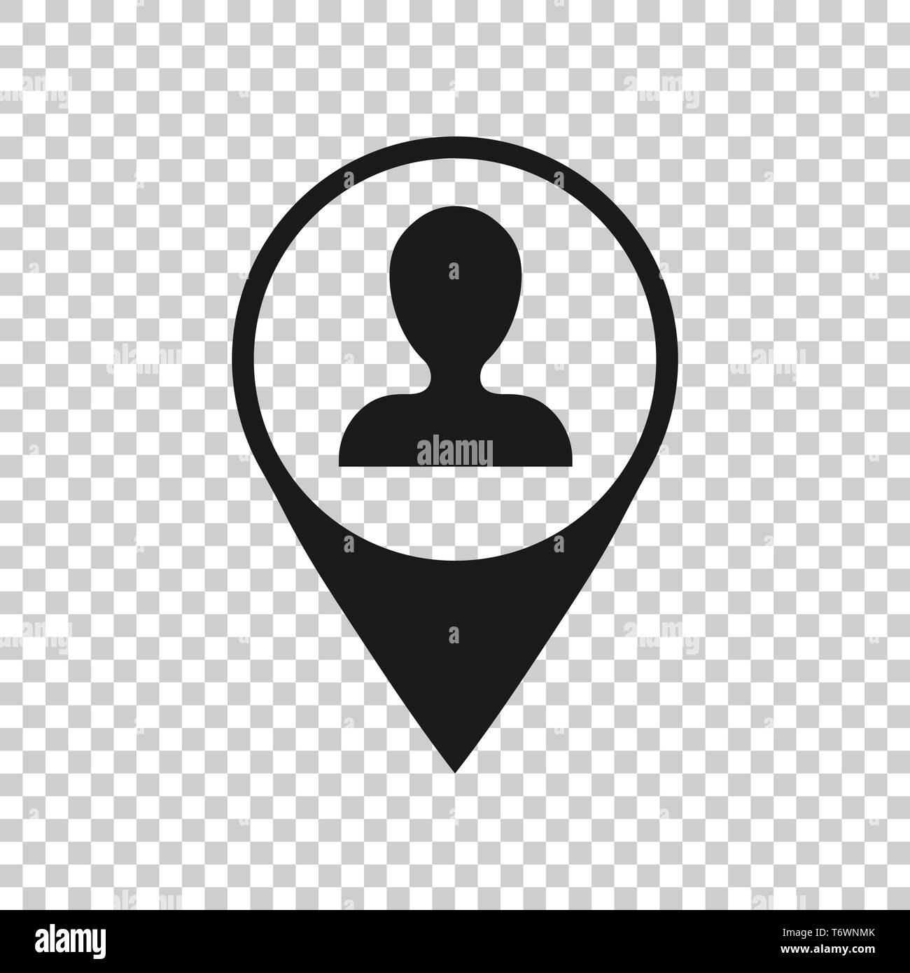 Placement icon in transparent style. People pin vector illustration on isolated background. Navigation business concept. Stock Vector