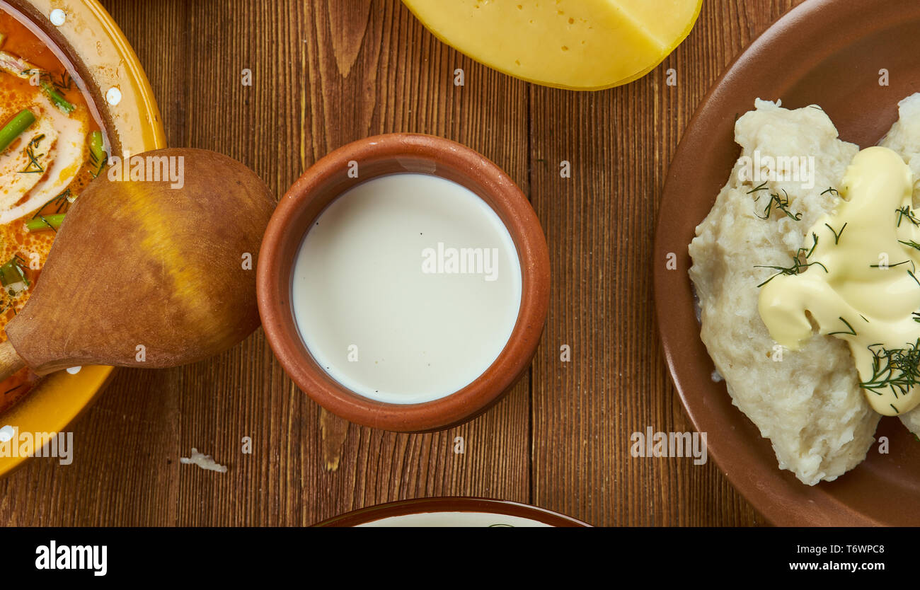 Lithuanian milk products Stock Photo - Alamy