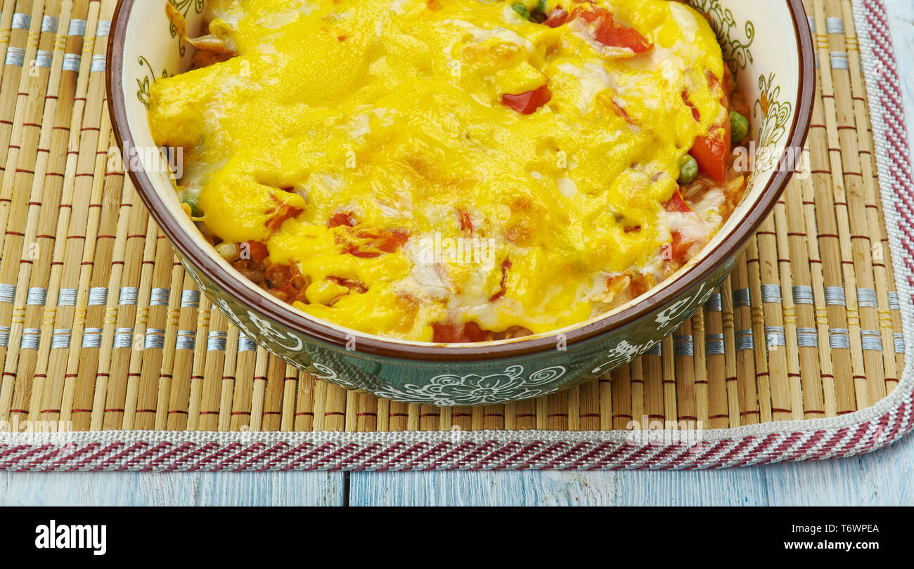 Mexican Beef and Rice Casserole Stock Photo - Alamy