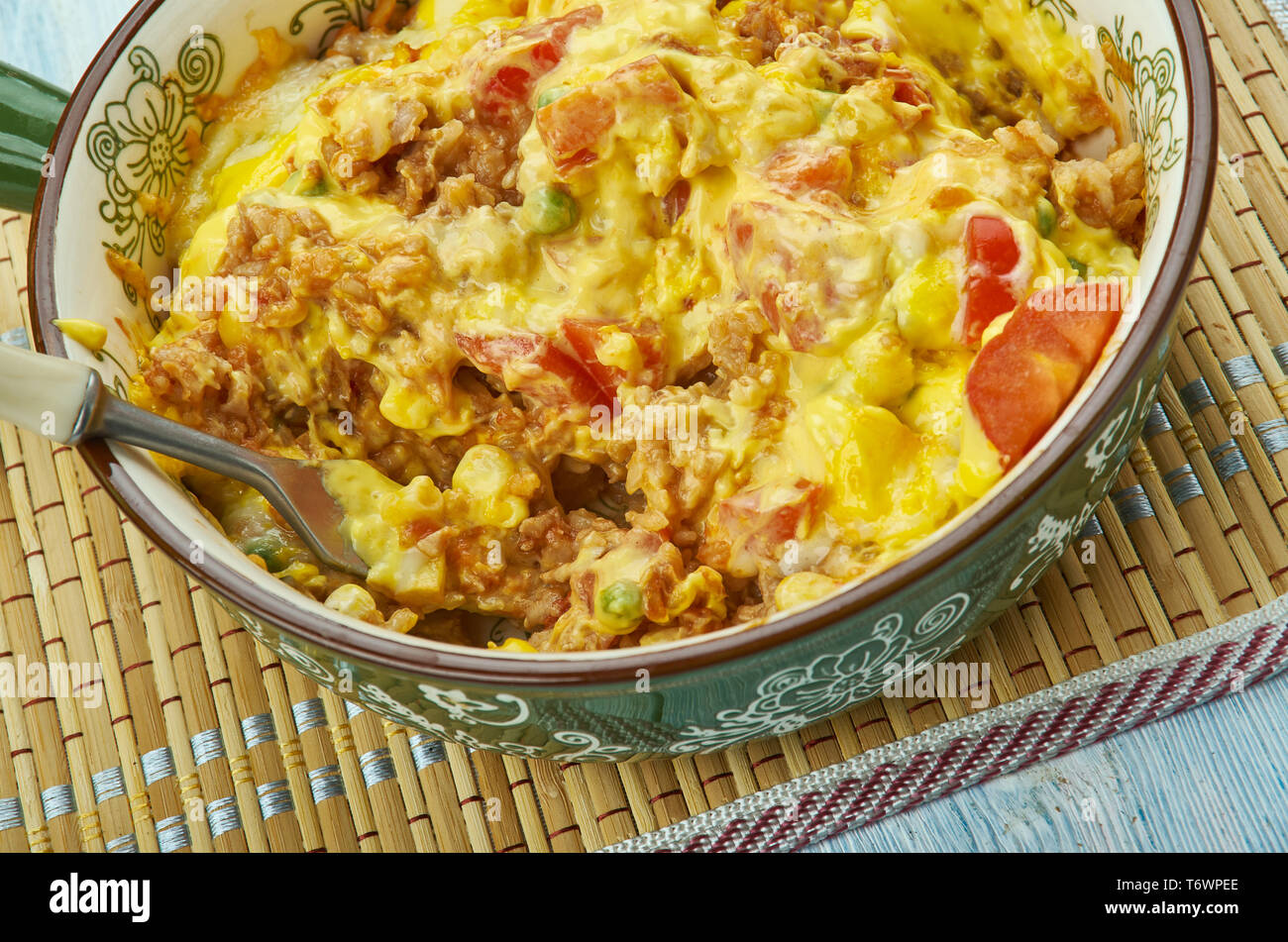 Mexican Beef and Rice Casserole Stock Photo - Alamy