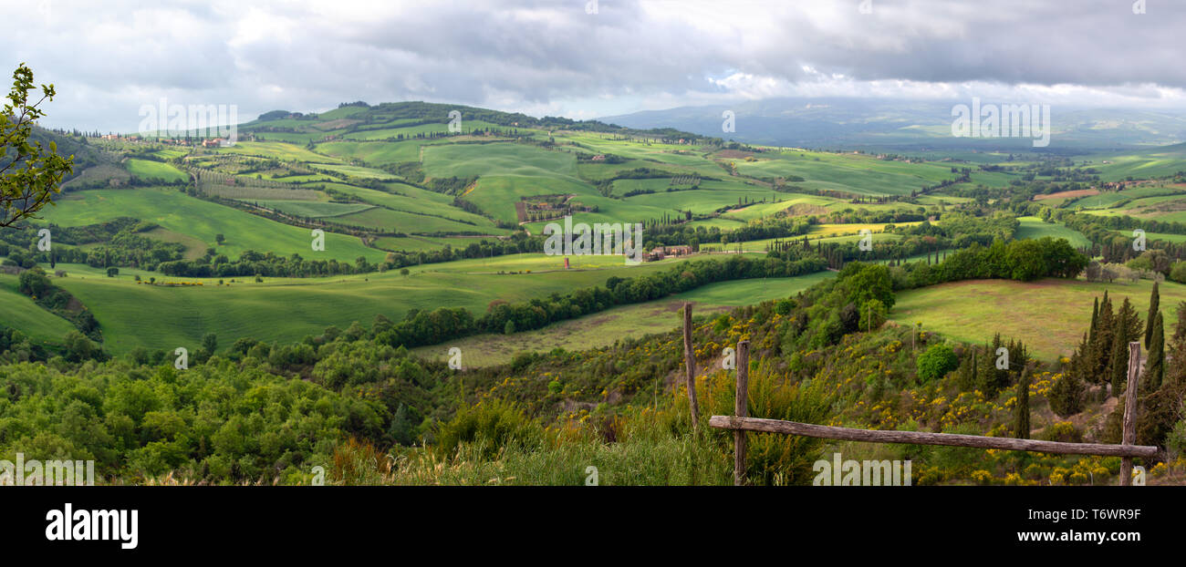 Tuscany panorama landscape in Italy Stock Photo - Alamy