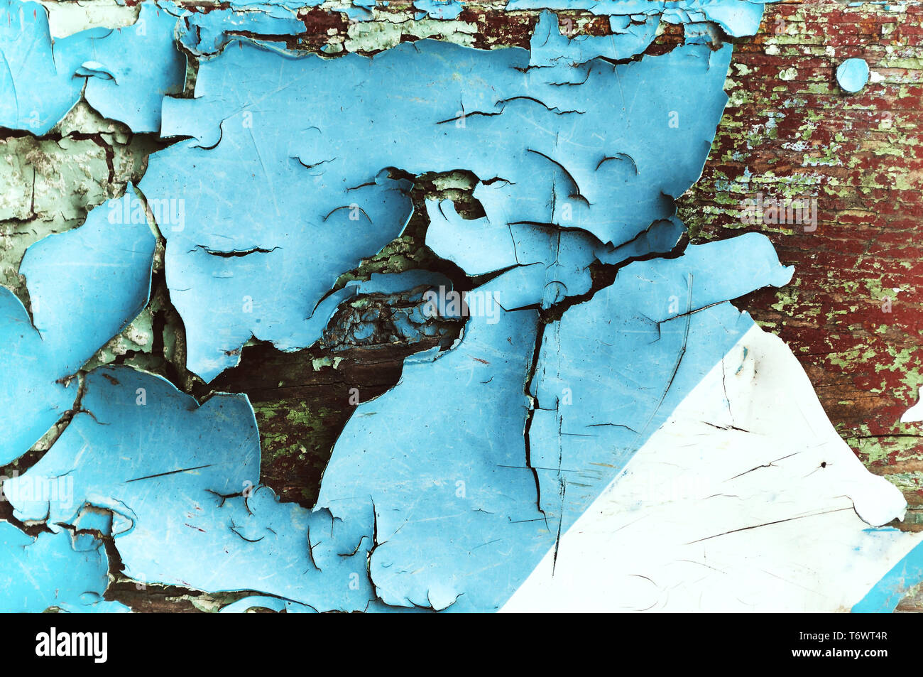 Texture background - wooden surface covered with old peeling paint ...