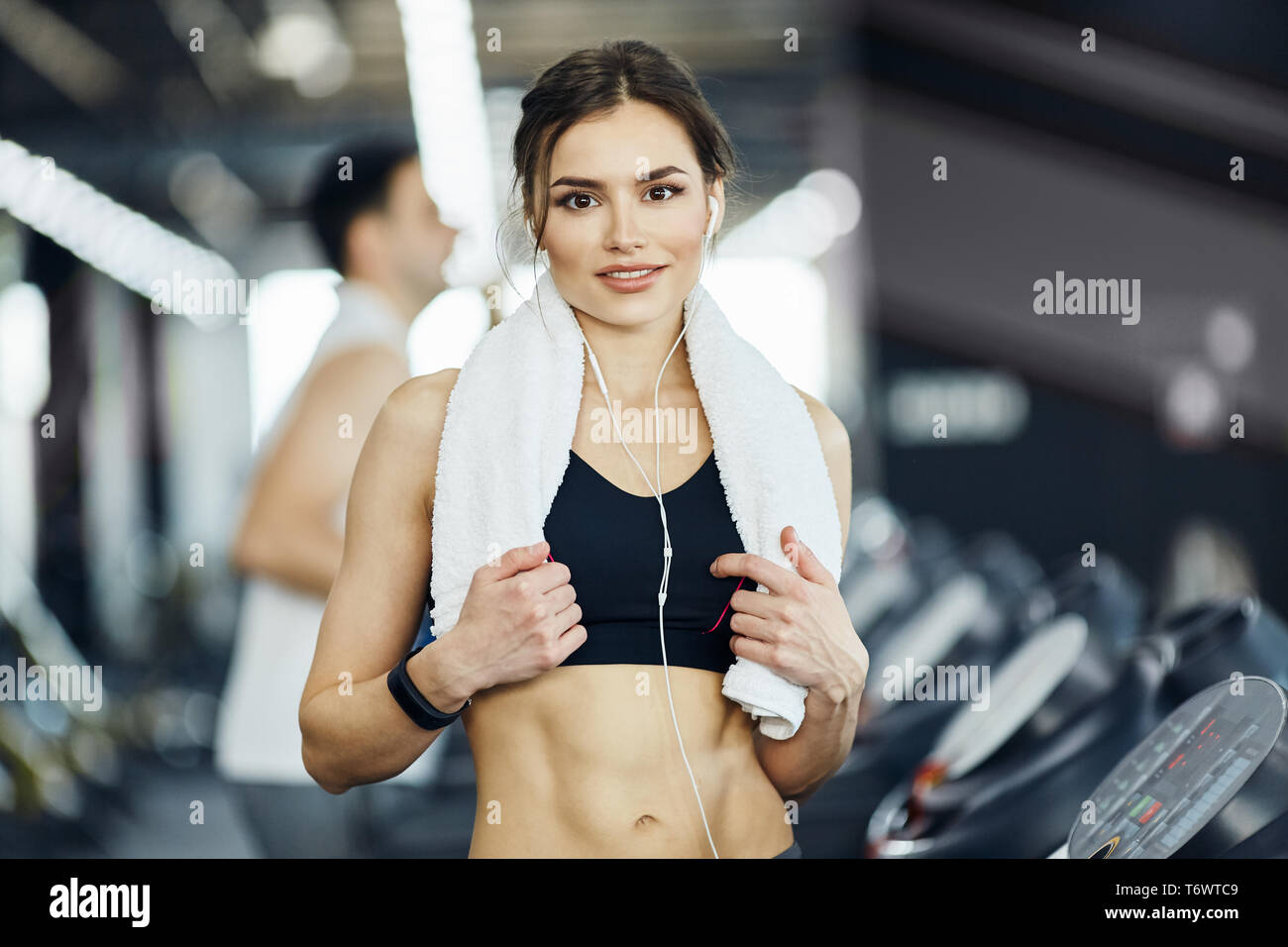Fit Girl With Red Short Hair In Gym Stock Photo 245201049 Alamy