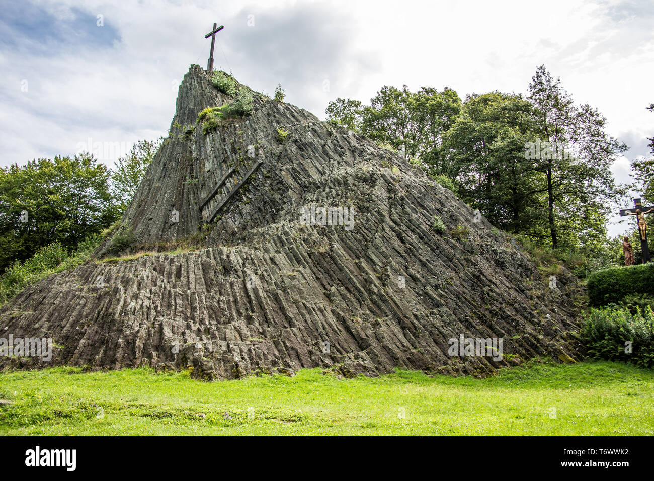 Basalt rock as a natural monument Stock Photo