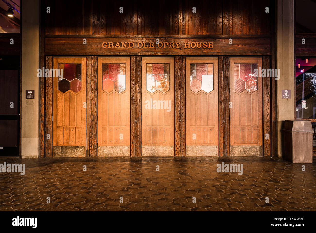 The exterior entrance to the Grand Ole Opry House with the classic