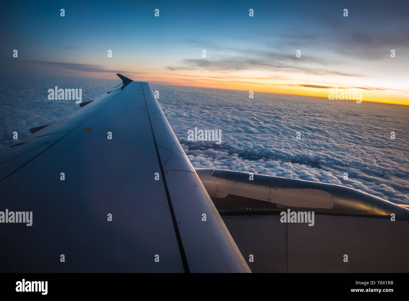 views out the window of an airplane Stock Photo