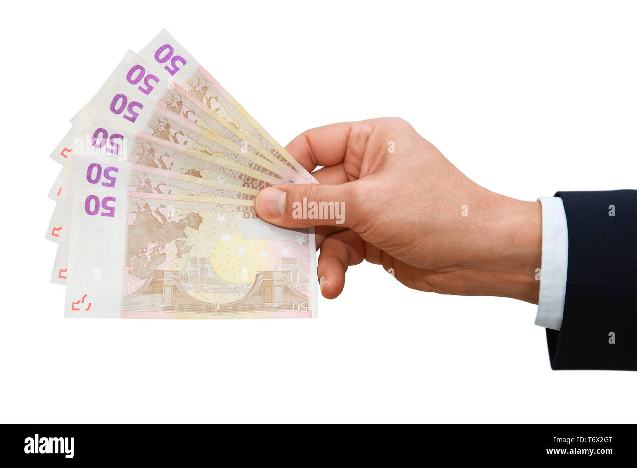 gesture, man with bank note, euro Stock Photo