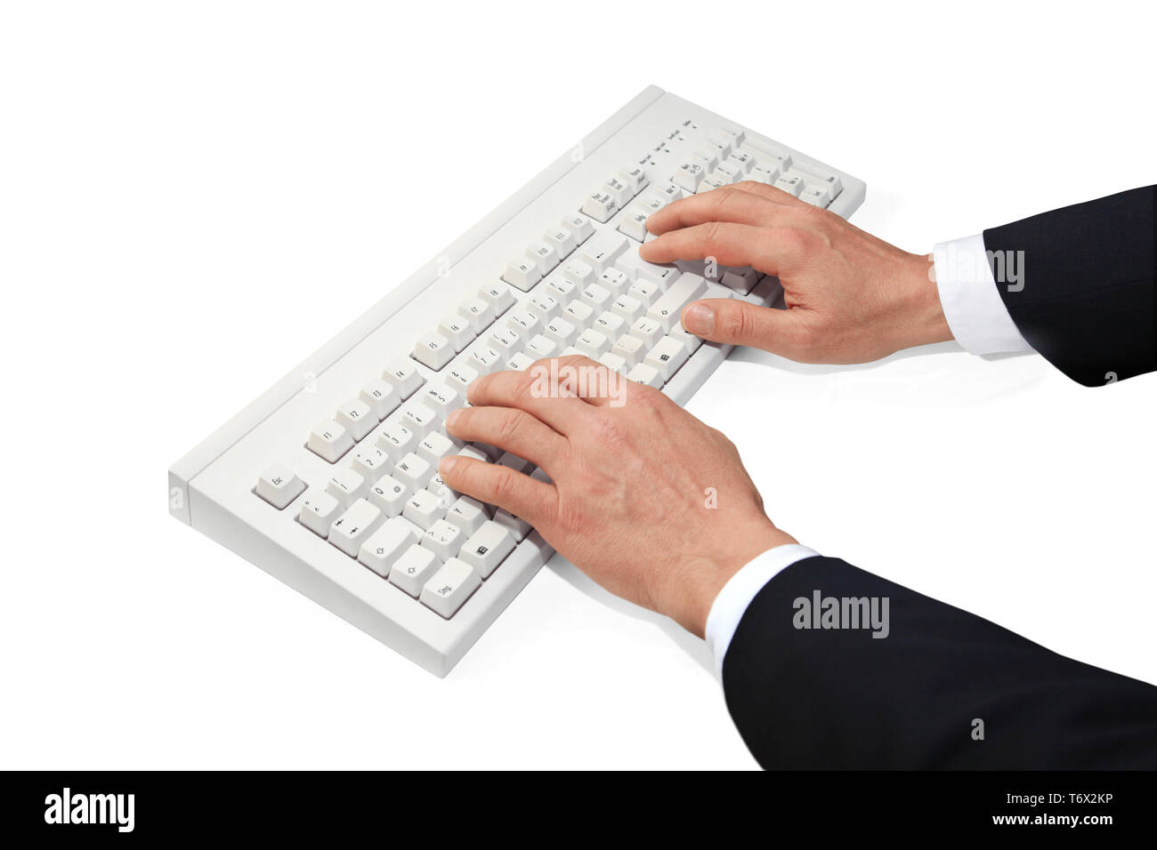 gesture, man at the computer work Stock Photo