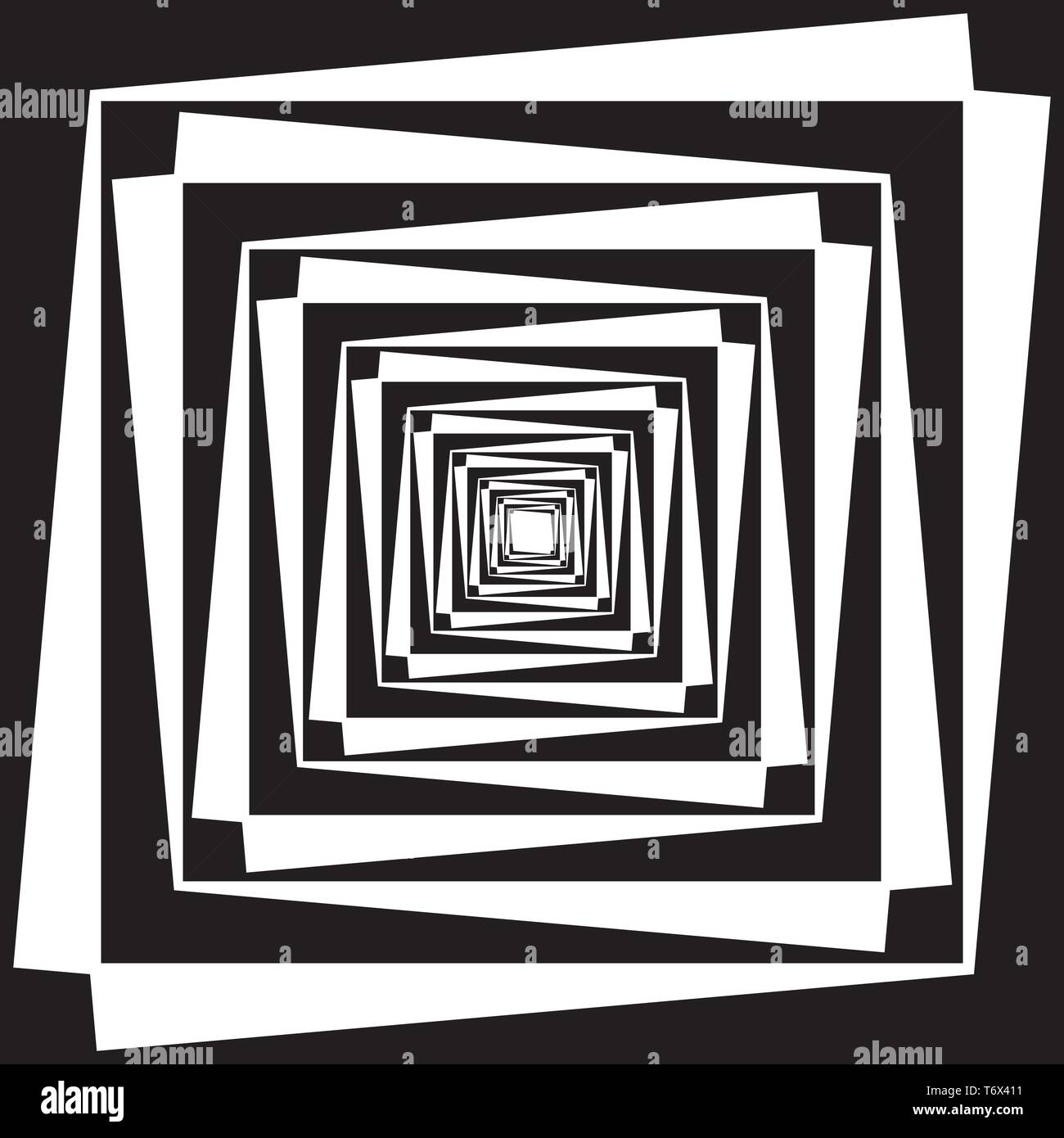 black on transparent background tunnel stairs double turn perspective