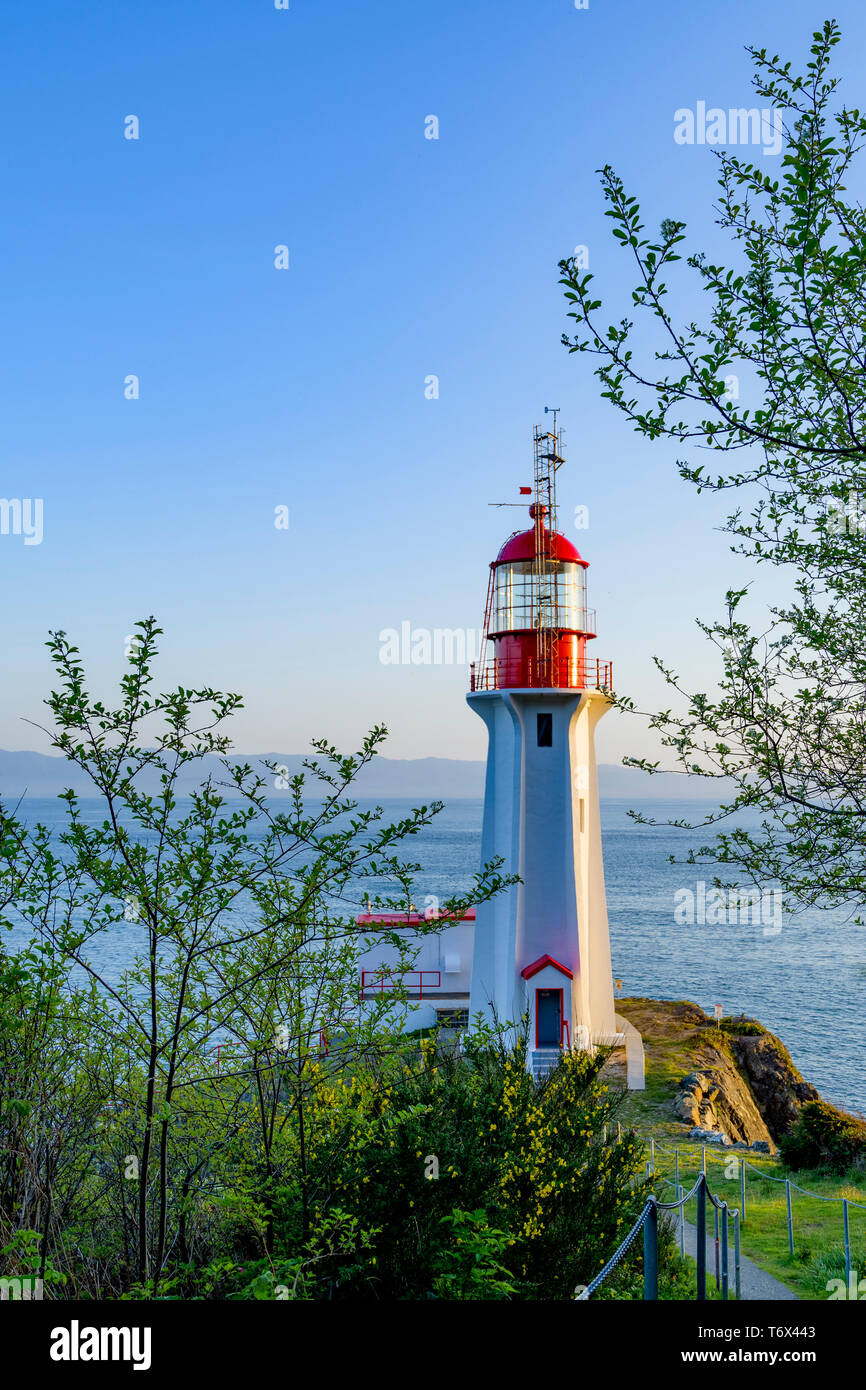 Sheringham Point Lighthouse, Shirley, British Columbia, Canada Stock