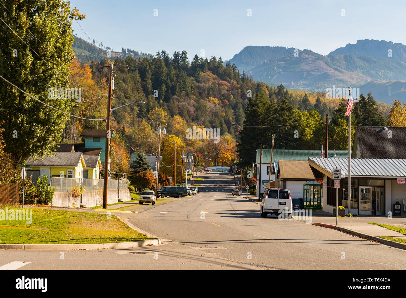 Concrete, Washington, USA October 19, 2018 View of the main street