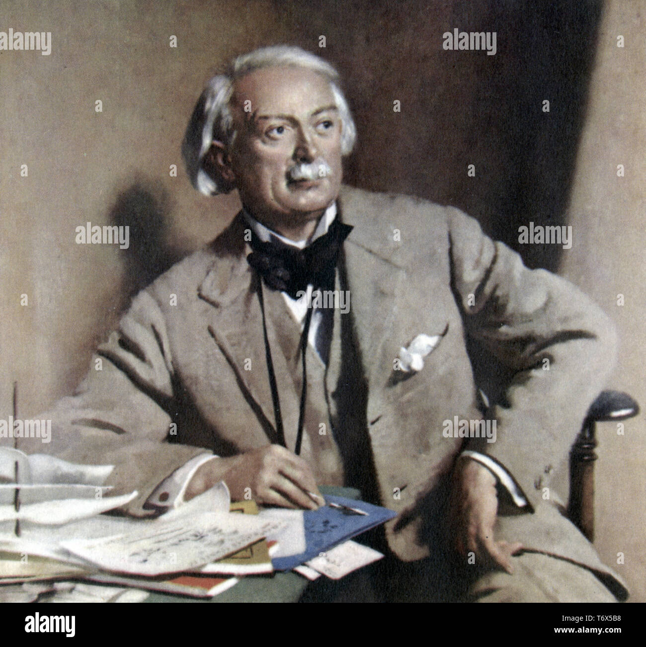 David Lloyd George (1863-1945), 1927. By Sir William Orpen. David Lloyd George, 1st Earl Lloyd-George of Dwyfor (1863-1945), British statesman and Liberal Party politician. He was the last Liberal to serve as Prime Minister of the United Kingdom. Stock Photo