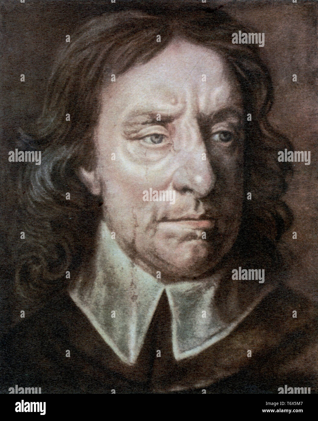 Oliver Cromwell (1599-1658), c1656. After Samuel Cooper (1609-1672). English military and political leader. Cromwell served as Lord Protector of the Commonwealth of England, Scotland, and Ireland 'and of the dominions thereto belonging' from 1653 until his death. Stock Photo