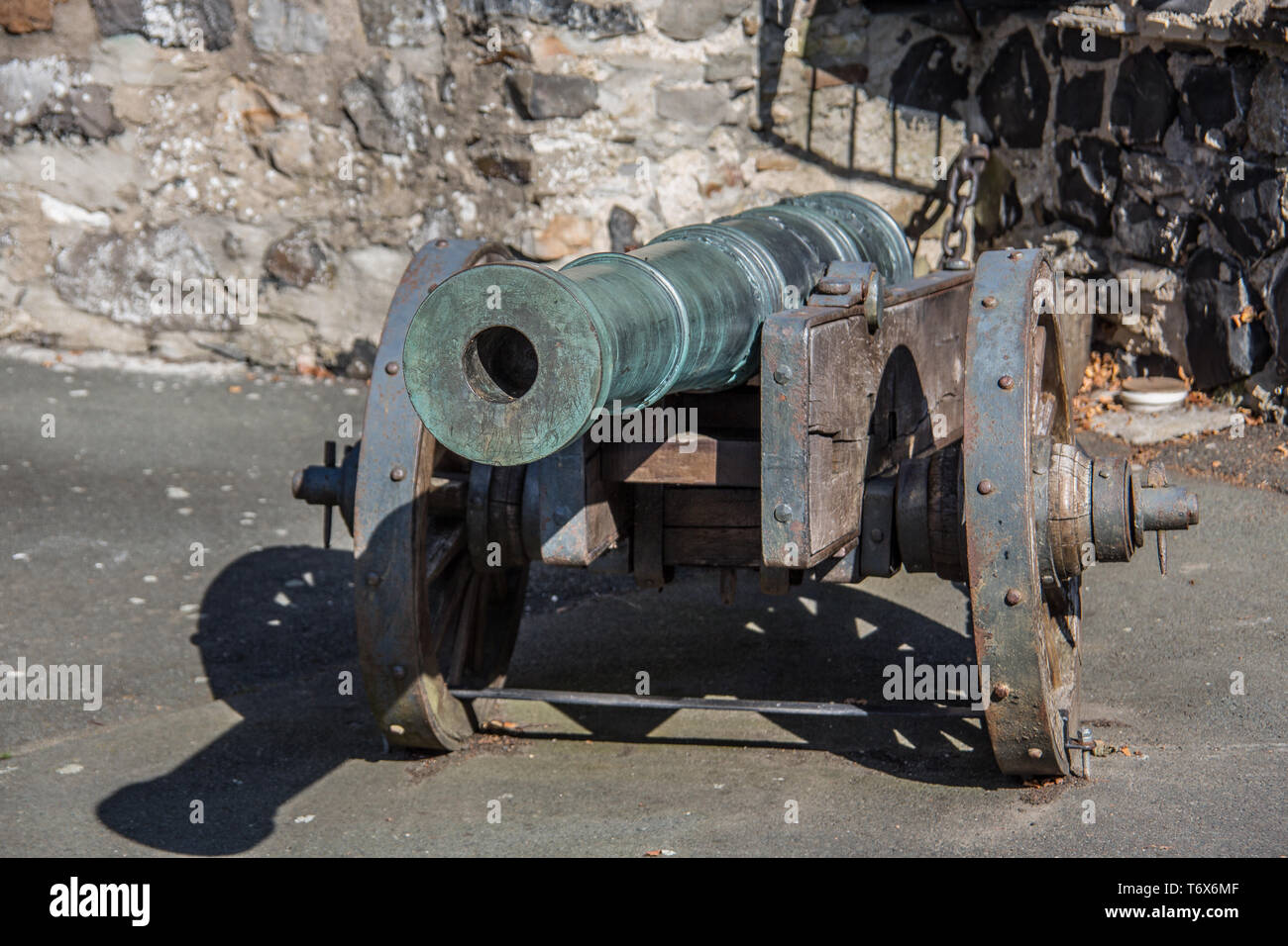 Gun at Castle Greifenstein Stock Photo