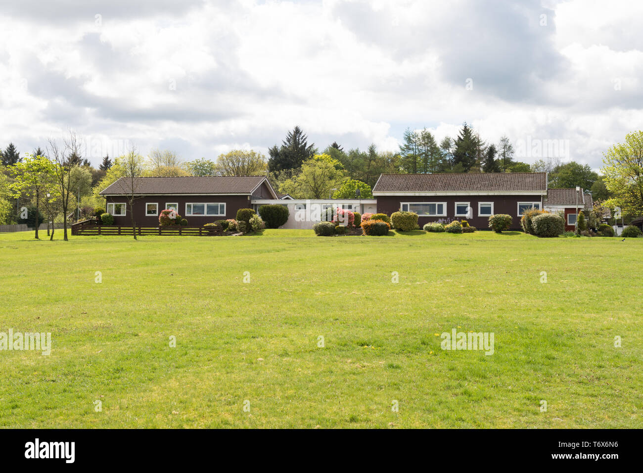Cumbernauld New Town wooden houses on Park Way, Kildrum, Cumbernauld