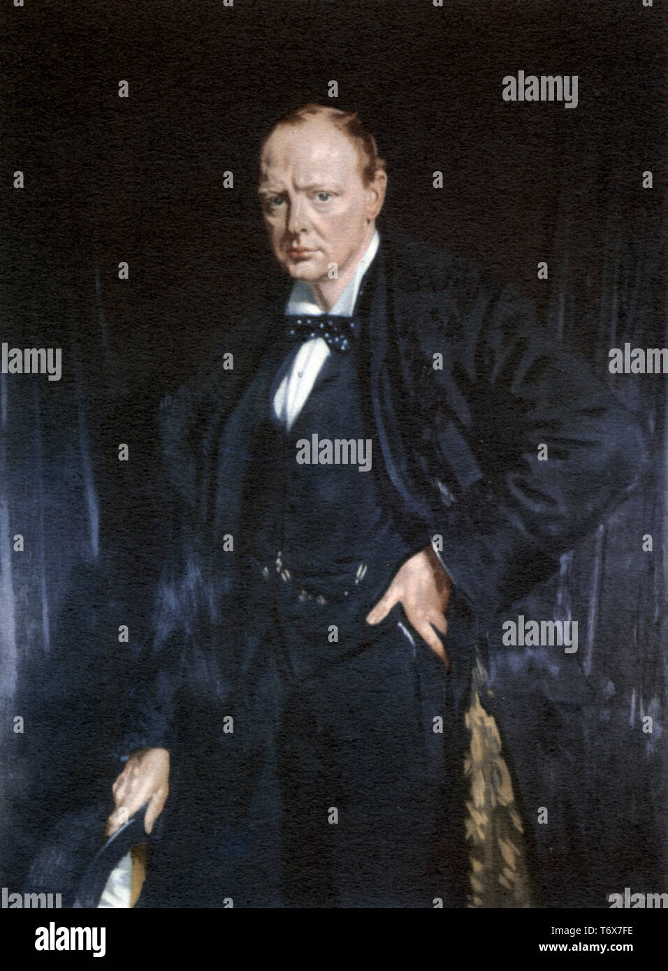 Winston Churchill, 1916. By Sir William Orpen (1878-1931). Sir Winston Leonard Spencer-Churchill (1874-1965), British politician, army officer, and writer. Churchill was Prime Minister of the United Kingdom from 1940 to 1945, when he led Britain to victory in the Second World War, and again from 1951 to 1955. Stock Photo