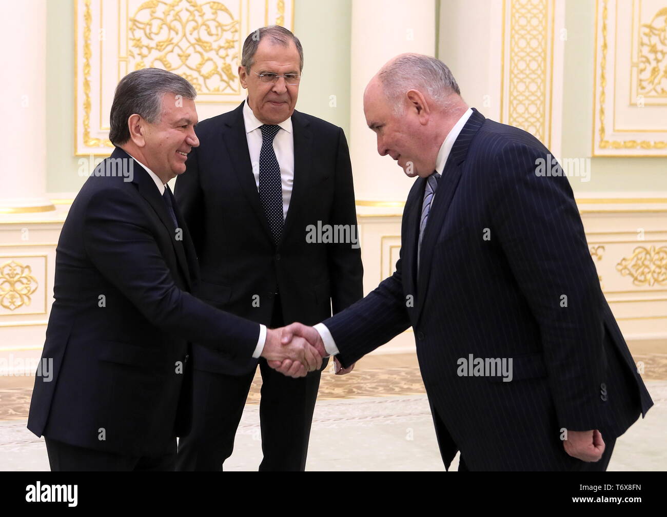 Attention Editors Misspelt Name Of Russian Diplomat In Caption For Tass Image Id Ts0aa442 Dated 2 May 2019 Titled Russia S Minister Of Foreign Affairs Lavrov Visits Uzbekistan Correct Name Is Karasin Corrected