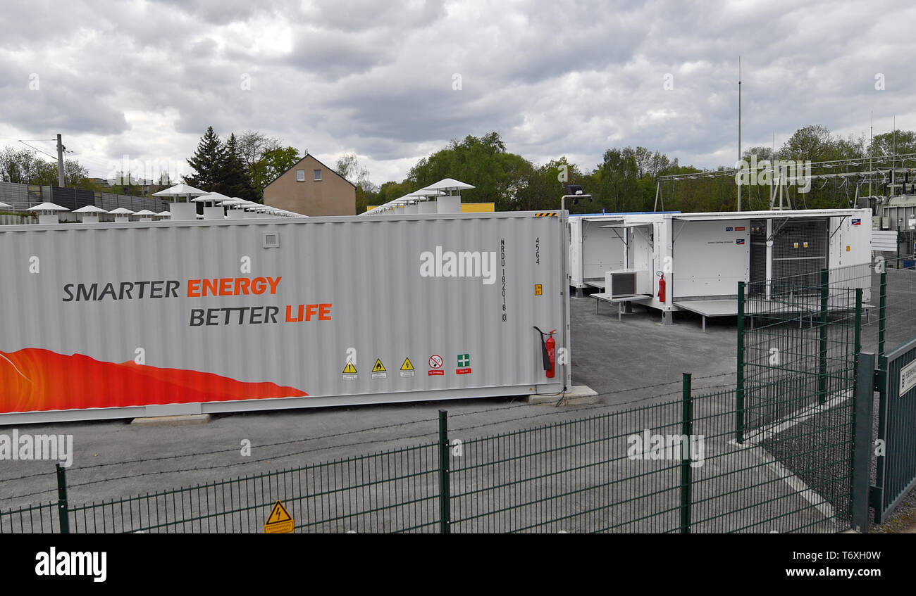 03 May 19 Saxony Bennewitz View Of The Large Battery Storage With The Corresponding Inverters R