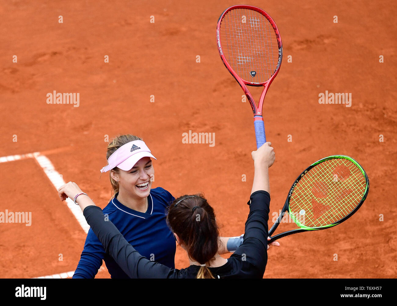 Prague, Czech Republic. 03rd May, 2019. Doubles final match Kveta