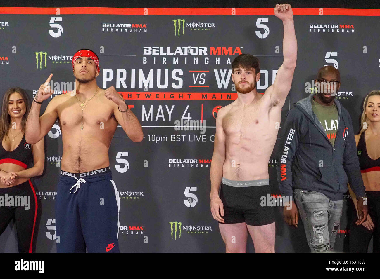 Simon Ridgway Rtr Birmingham, UK. 3rd May 2019. Simon Ridgway and Nicolo Solli face off ...