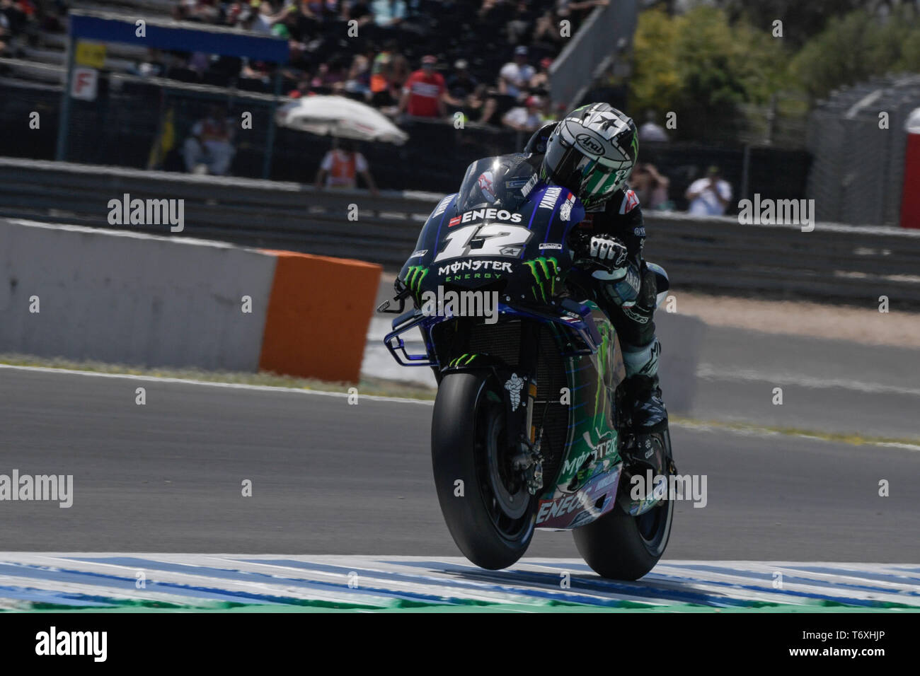 Jerez, Spain. 3rd May 2019.MotoGP of Spain, Free Practice; Maverick Vinales  (Monster Energy Yamaha Moto) free practice sessions Credit: Action Plus  Sports Images/Alamy Live News Stock Photo - Alamy