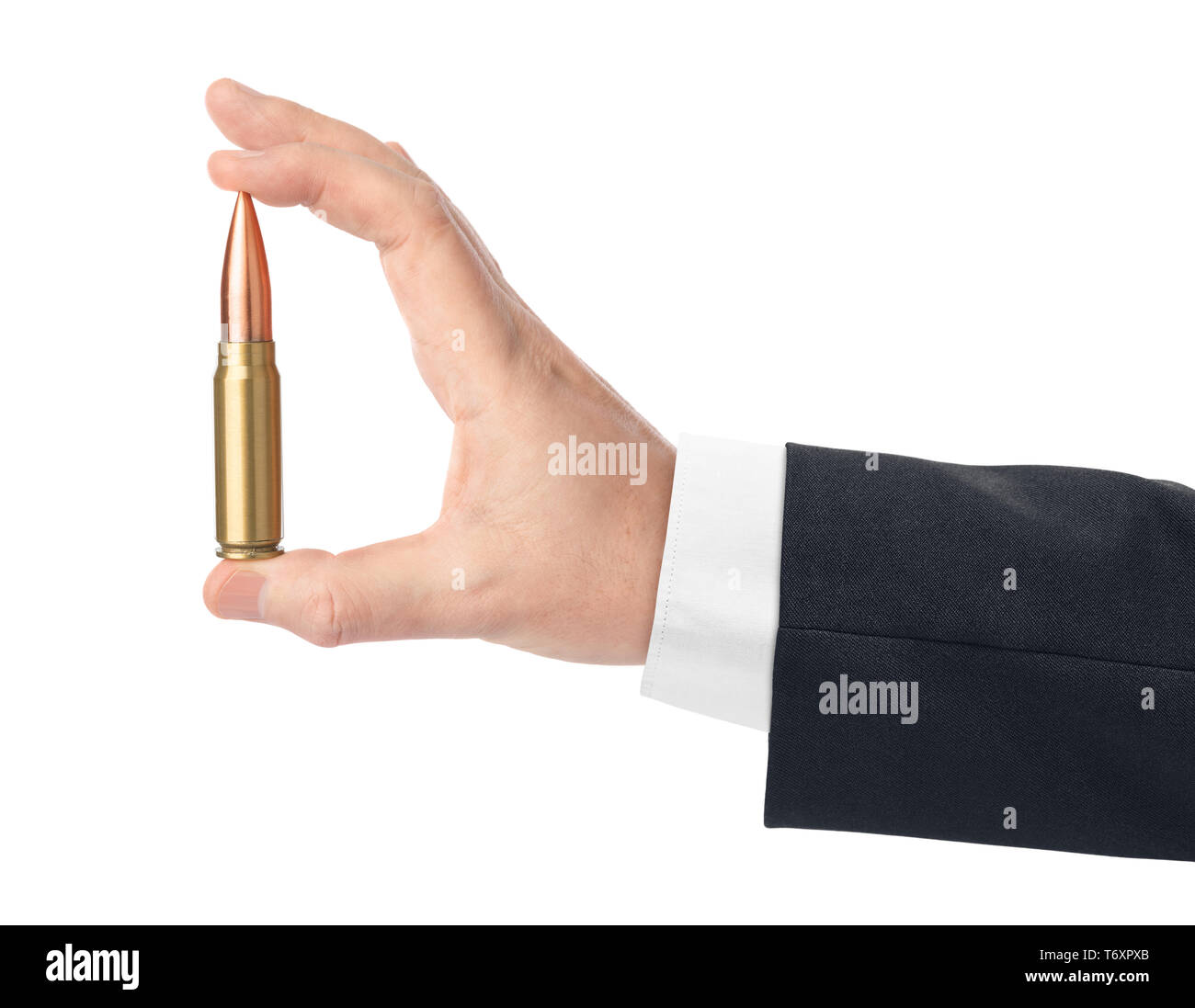 Hand holding bullets cartridge bullet hires stock photography and