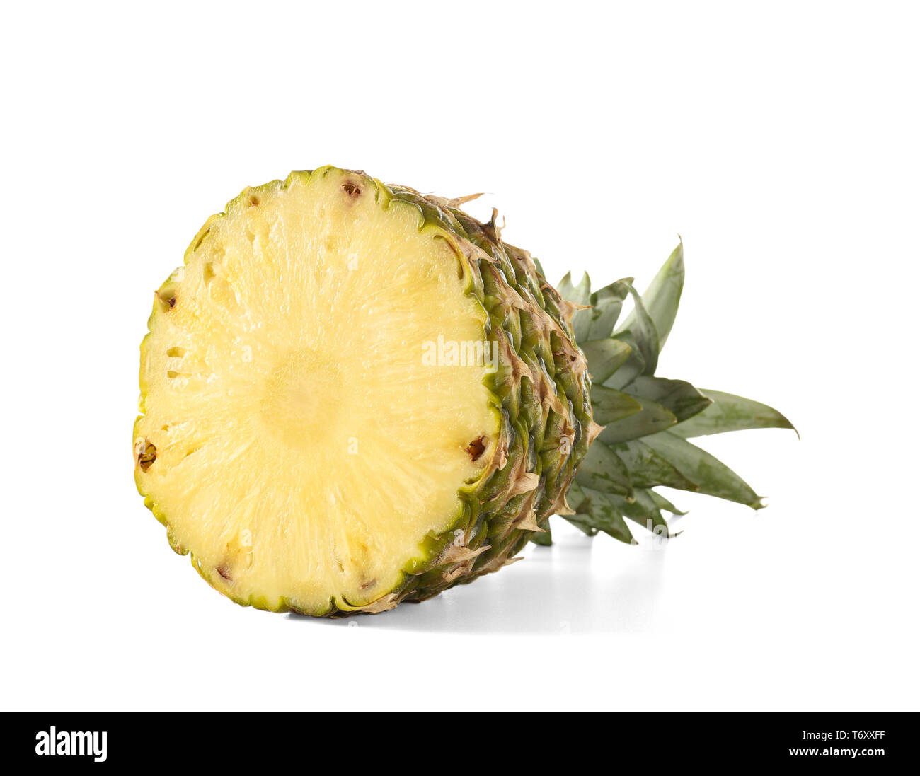 Half of fresh pineapple on white background Stock Photo - Alamy