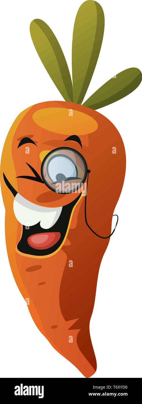 Carrot Wearing Monocle Illustration Vector On White Background Stock carrot-wearing-monocle-illustration-vector-on-white-background-stock