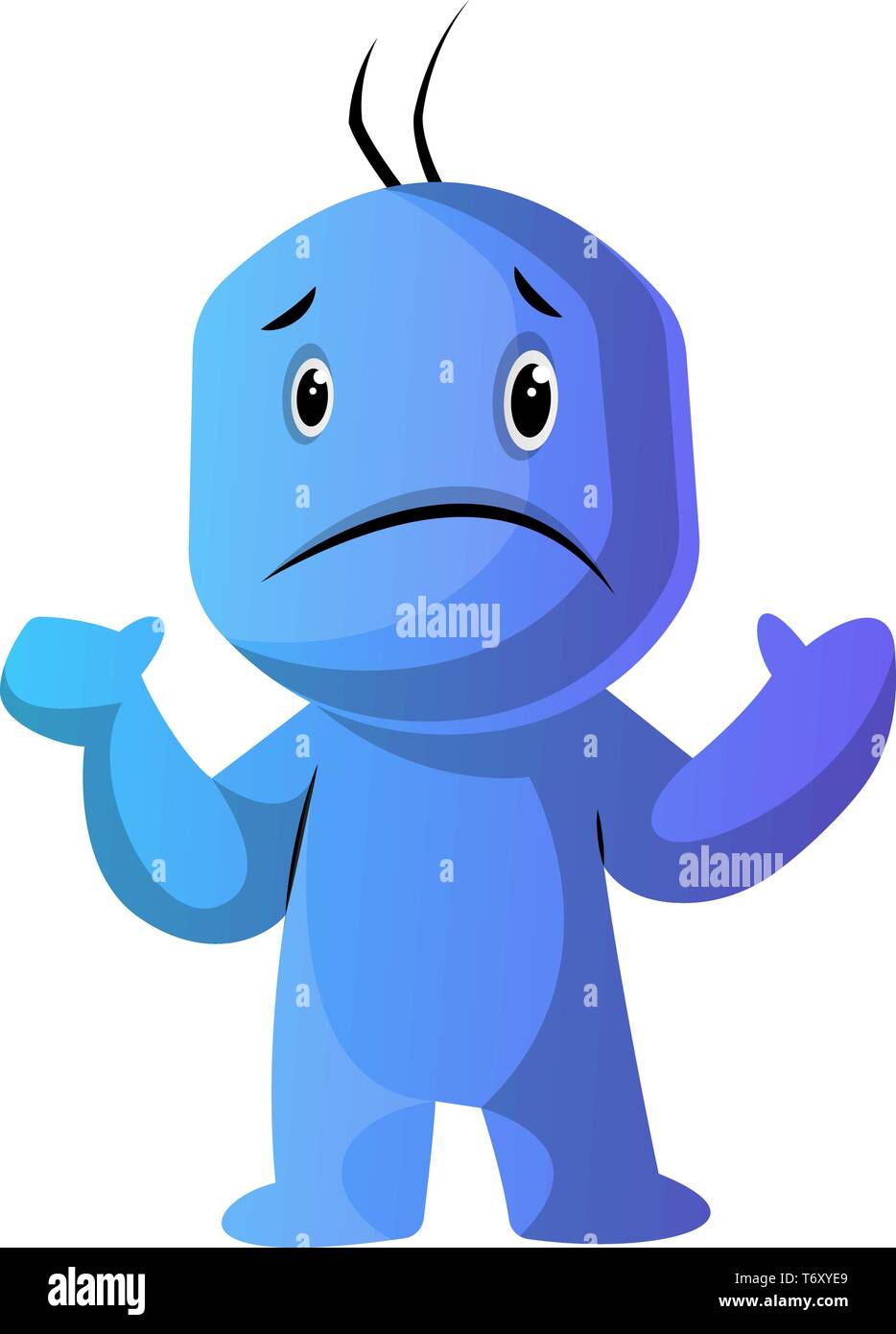 Blue cartoon caracter in dilemma illustration vector on white background  Stock Vector Image & Art - Alamy