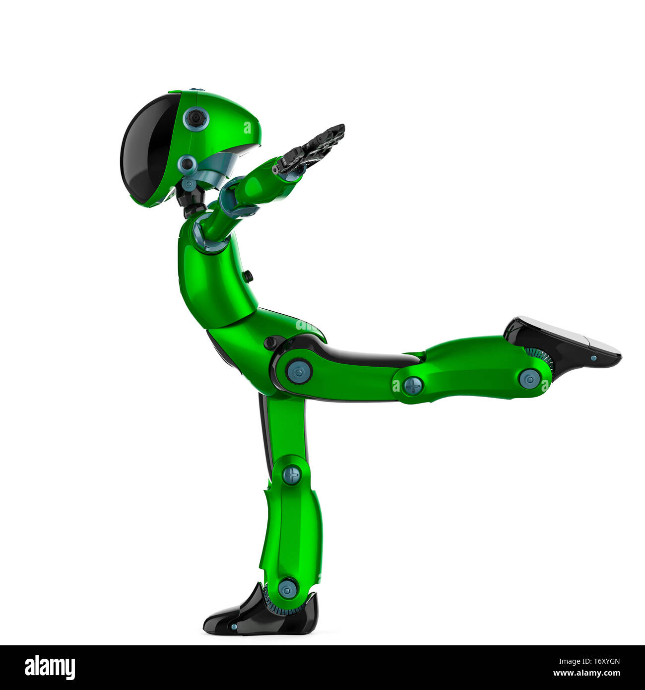 thisfunny mini silver bot cartoon walking arround. This guy will put ...