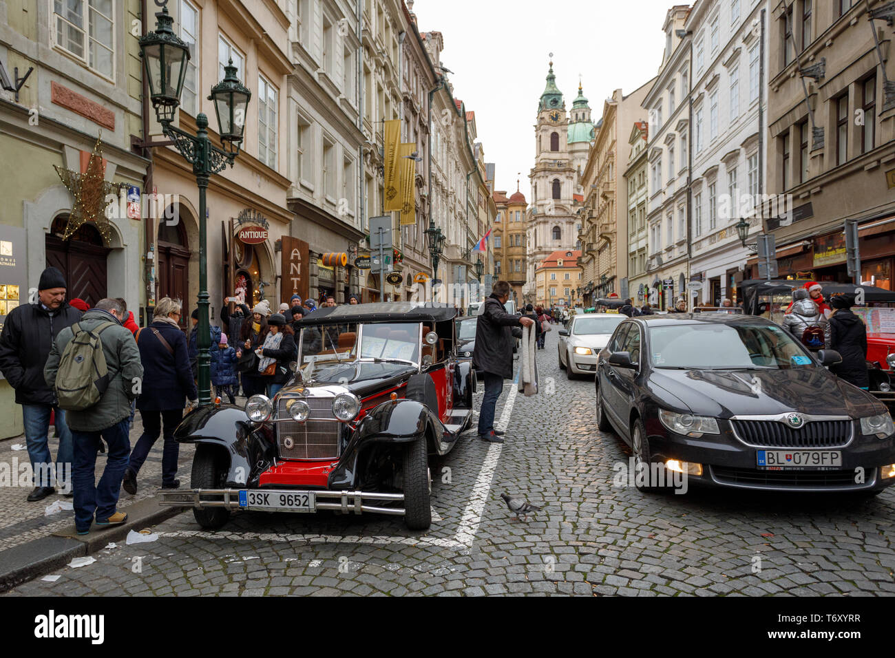 Famous historic car Praga in Prague street Stock Photo Alamy
