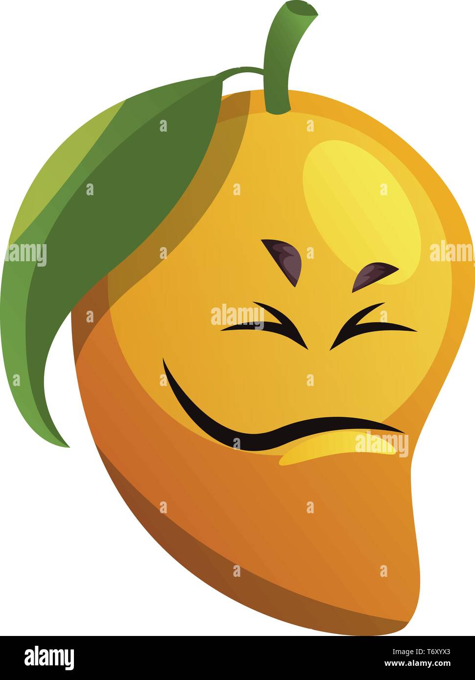 Mango cartoon face not feeling good illustration vector on white background Stock Vector