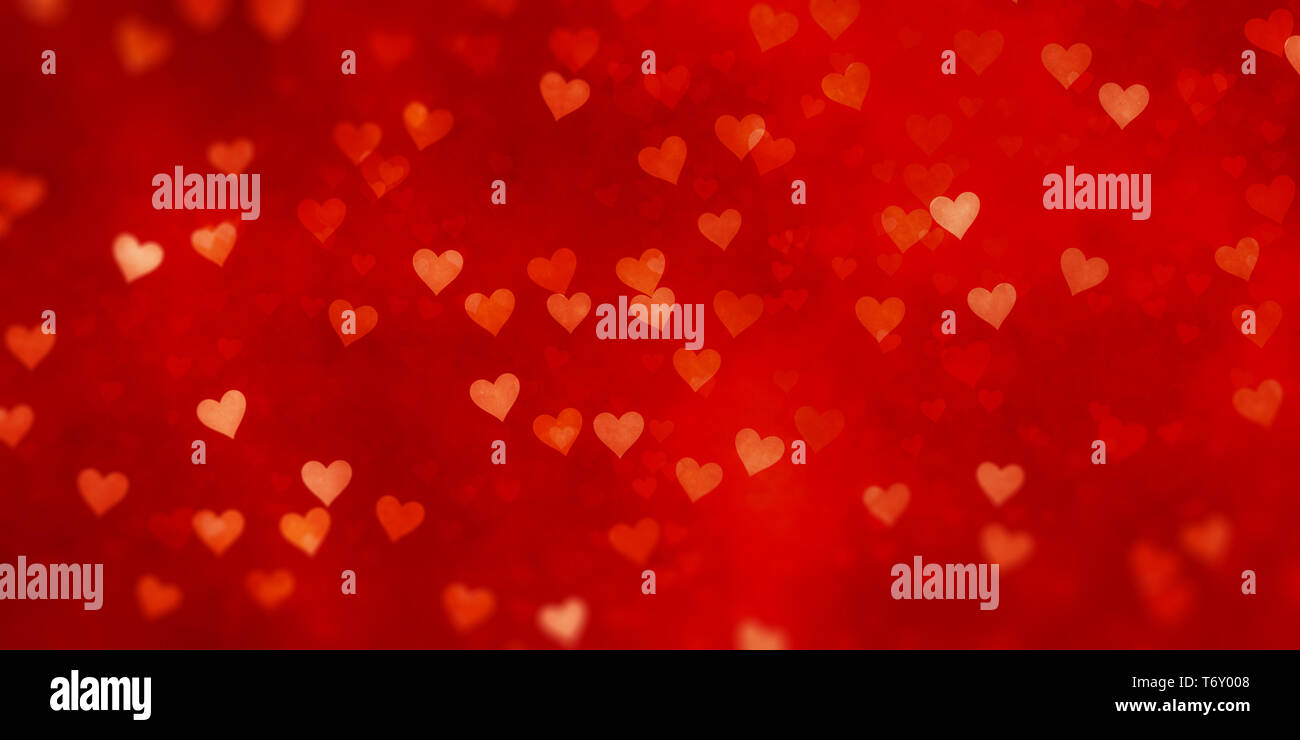 Valentine's Day hearts red background banner Stock Photo - Alamy