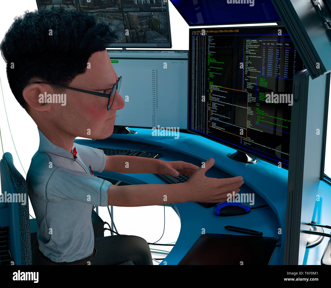 Programmer Cartoon Illustration Stock Photos & Programmer Cartoon ...